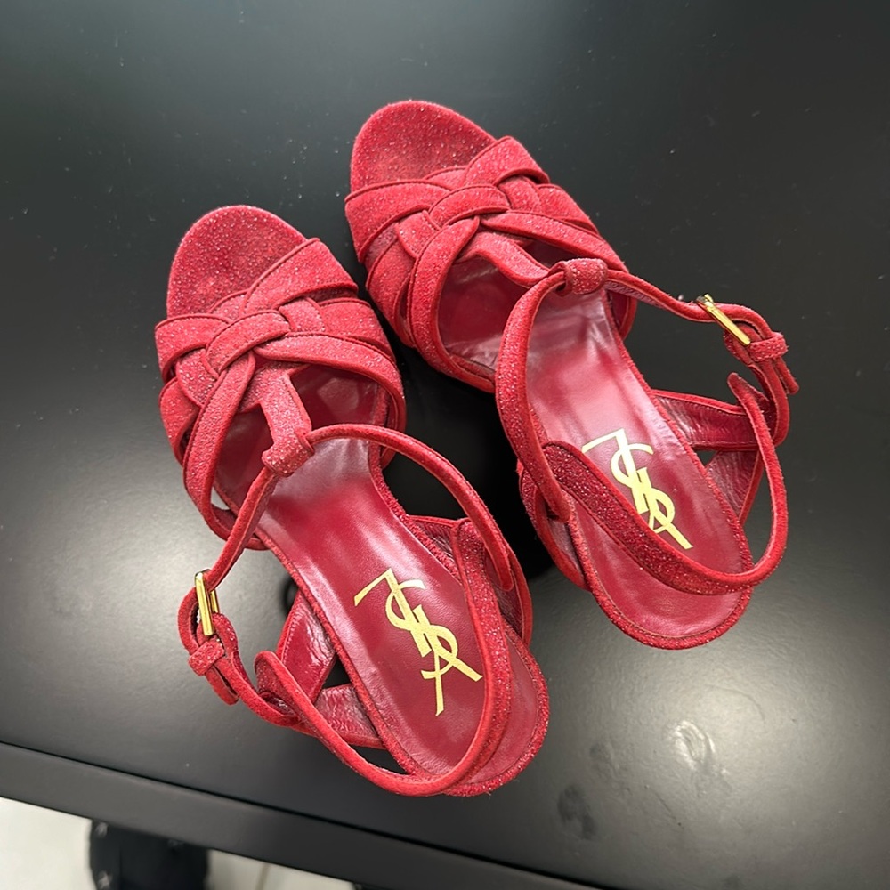 YSL sandal with a bit of sparkle wine once